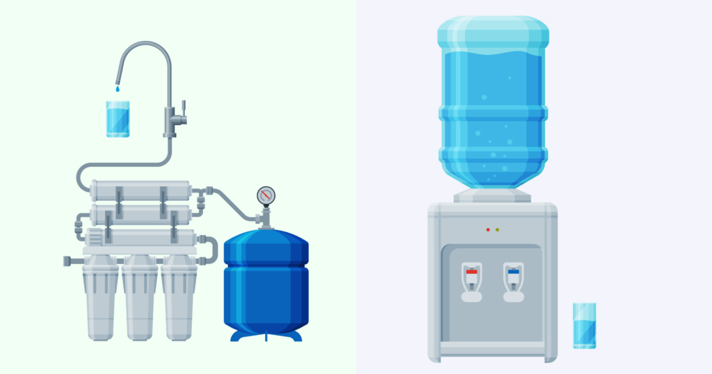 浄水器とウォーターサーバーのイラスト
