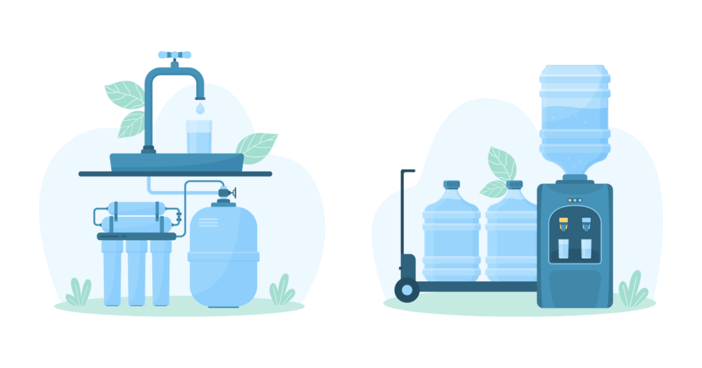 浄水器とウォーターサーバーのイメージイラスト